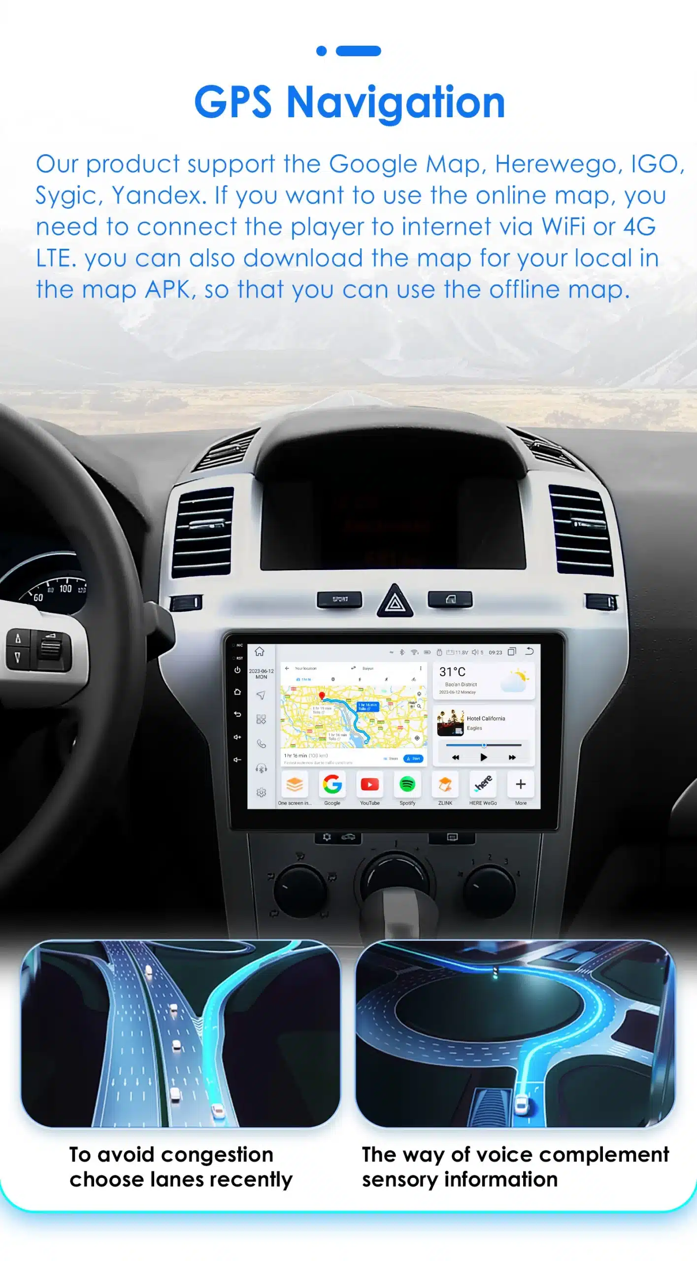 2DIN Android Auto 4G GPS Nissani autoraadio | kujundav pilt e-kaubamaja pildikogust