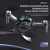 Algajatele sobiv must droon keerulisteks oludeks LU60 mudel | E-pood Tootemaailm LU60 Drone First Choice For Entry-levelFearless Of Complex Scenes; must hall droon harjadeta mootoritega, keset lennu sooritust, taustal must ja sinise valgusega aktsendid.