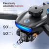 gps droon s181 must harjadeta takistuste vältimisega | E-pood Tootemaailm GPS Drone S181 Drone with brushless motor features an electrically adjustable camera, highlighted against a sleek blue and black design, showcasing its advanced imaging capabilities for precise obstacle avoidance.