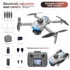 gps droon s181 must harjadeta takistuste vältimisega | E-pood Tootemaailm GPS Drone S181 Drone Brushless One-Key Return Intelligent Obstacle Avoidance Quadcopter Remote Control hõbedase ja musta disainiga, reguleeritava kahe kaameraga. Pildil on komplektis ka varuterad, laadimiskaablid, hoiukarp, mälukaart, puldiga ekraan ja lisatarvikud, kõik valgel taustal esile toodud.