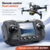 S160 Screen Remote Control Brushless Drone Quadcopter with a textured black design, dual cameras, and an advanced remote control with a built-in screen, set against a white gradient background.
