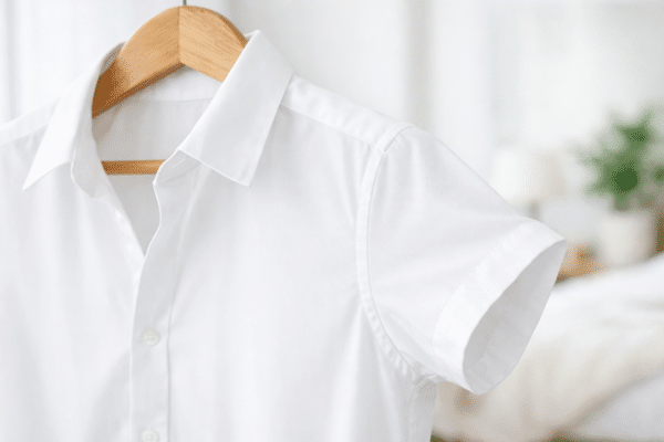 Higilapid riietele: väldi higiplekke ja säästa riideid | E-pood Tootemaailm Valge särk riidepuul