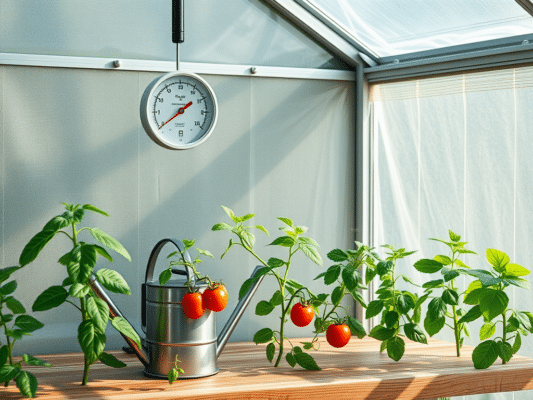 Kasvuhoone niiskus ja temperatuur õigeks | E-pood Tootemaailm tomatitaimed kasvuhoones termomeetriga