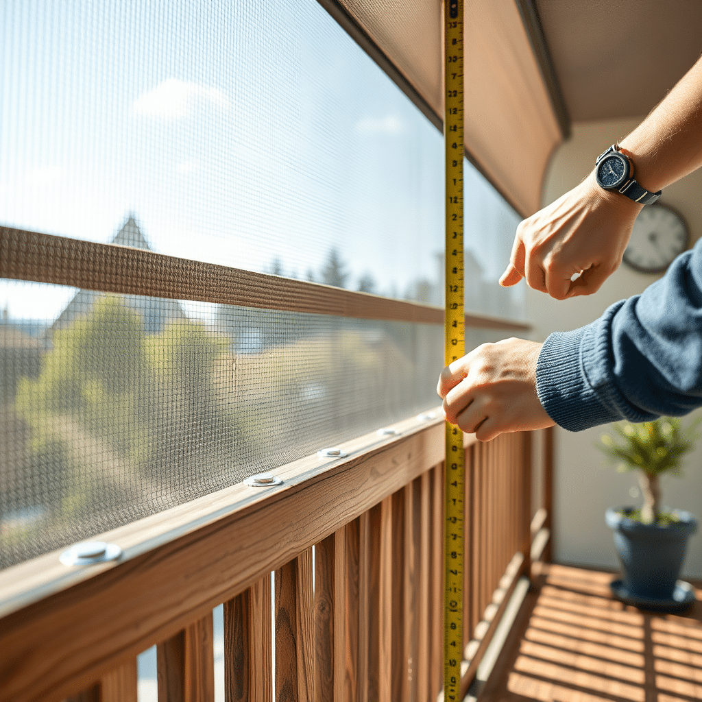 Terrassi varjutusvõrgu mõõtmine ja kinnituste planeerimine