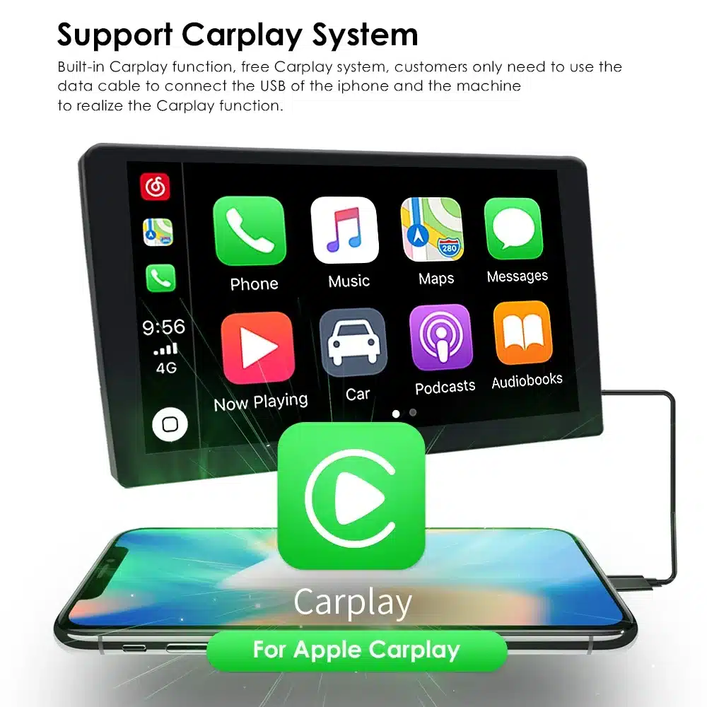 2Din Android raadio CarPlay, Bluetooth, USB Fiat 500 | kujundav pilt e-kaubamaja pildikogust