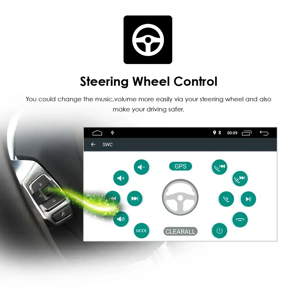 2Din Android raadio CarPlay, Bluetooth, USB Fiat 500 | kujundav pilt e-kaubamaja pildikogust