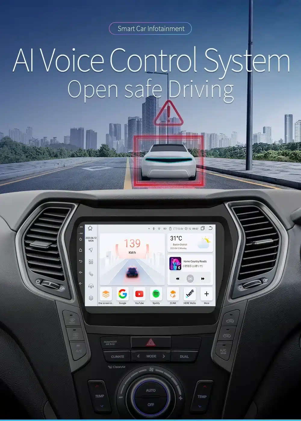 2 Din Android raadio CarPlay Hyundai Santa Fe 2013-2017 | kujundav pilt e-kaubamaja pildikogust