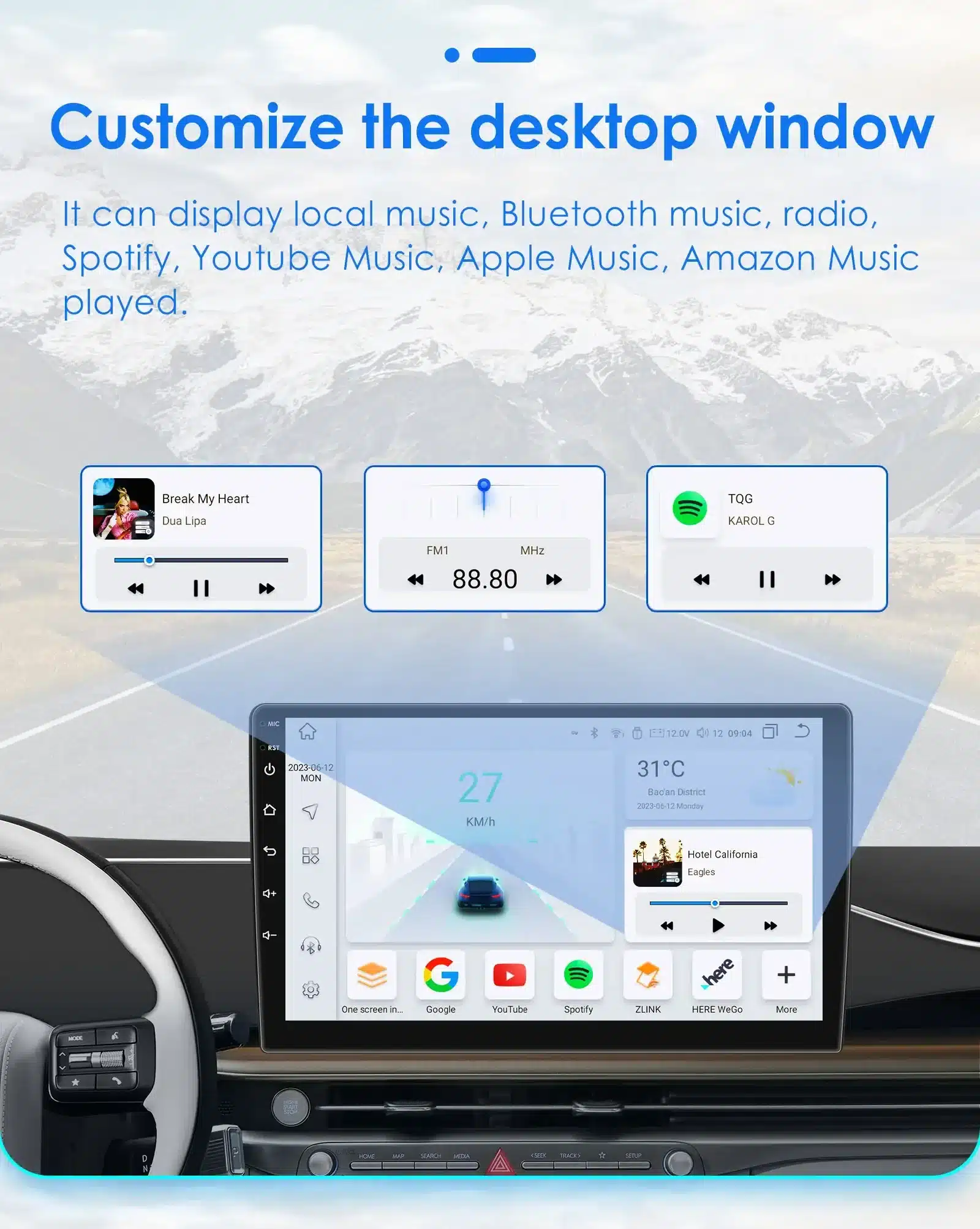2 Din Android raadio CarPlay Hyundai Santa Fe 2013-2017 | kujundav pilt e-kaubamaja pildikogust