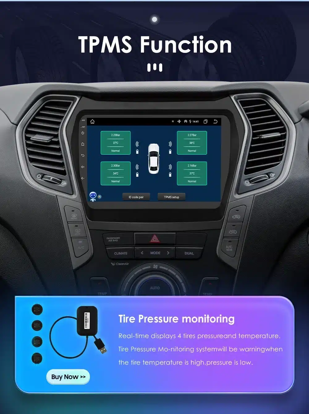 2 Din Android raadio CarPlay Hyundai Santa Fe 2013-2017 | kujundav pilt e-kaubamaja pildikogust