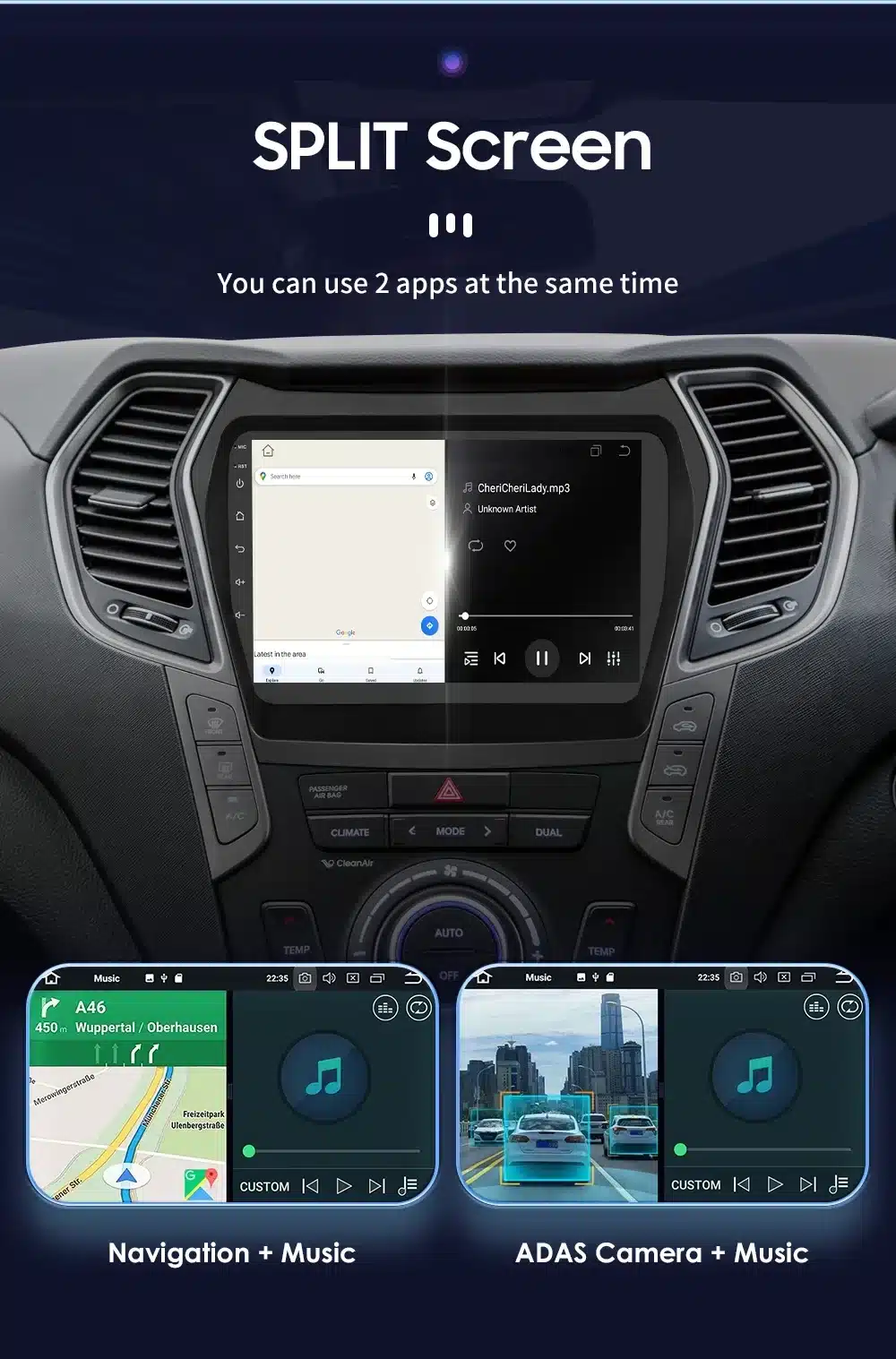 2 Din Android raadio CarPlay Hyundai Santa Fe 2013-2017 | kujundav pilt e-kaubamaja pildikogust