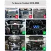 Autoraadio CarPlay Bluetooth USB Ford Focus armatuurlaudade stiilinäidised erinevatele mudelitele. Näha on mitu erinevat armatuurlaua disaini, millel on ekraanid ja nupud, esiplaanil kaks sobivat mudelit ning kolm mittesobivat mudelit punaste ristidega.
