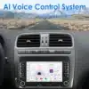 7-tolline 2-Din Android autoraadio GPS VW Volkswagen Skoda Golf Passat Polo Jetta | E-pood Tootemaailm Auto armatuurlaud 7-tollise 2-Din Android autoraadioga, mis on sobiv VW Volkswagen Skoda Golf Passat Polo Jetta mudelitele. Ekraanil kuvatakse kiirus, ilm ja multimeedia valikud, pilt taustaks teel lume ja mägedega.