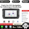 7-tolline 2-Din Android autoraadio GPS VW Volkswagen Skoda Golf Passat Polo Jetta | E-pood Tootemaailm 7-tolline 2-Din Android autoraadio koos GPS-funktsiooniga, mis sobib VW Volkswagen Skoda Golf Passat Polo Jetta autodele. Raadio on varustatud puuteekraaniga, millel on näha liides koos rakenduste ja ilmaga. Raadio külgedel on füüsilised nupud helitugevuse ja menüüde juhtimiseks.