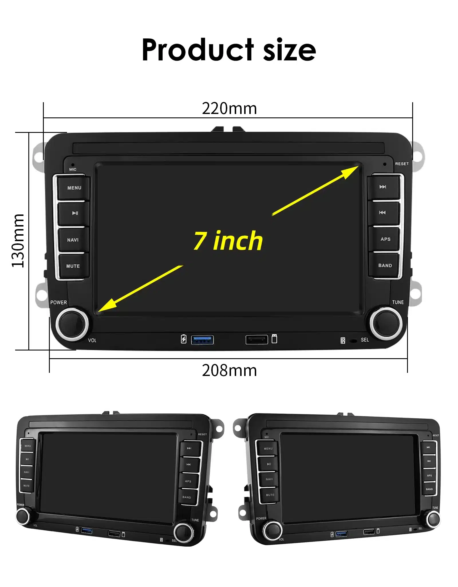 7-tolline 2-Din Android autoraadio GPS VW Volkswagen Skoda Golf Passat Polo Jetta | kujundav pilt e-kaubamaja pildikogust