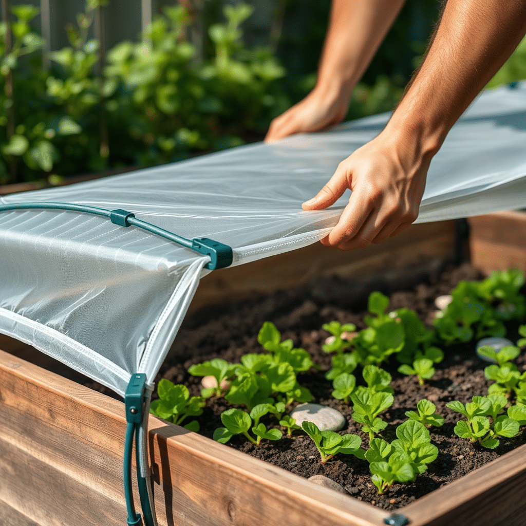 Taimekatte paigaldamine peenrale aias