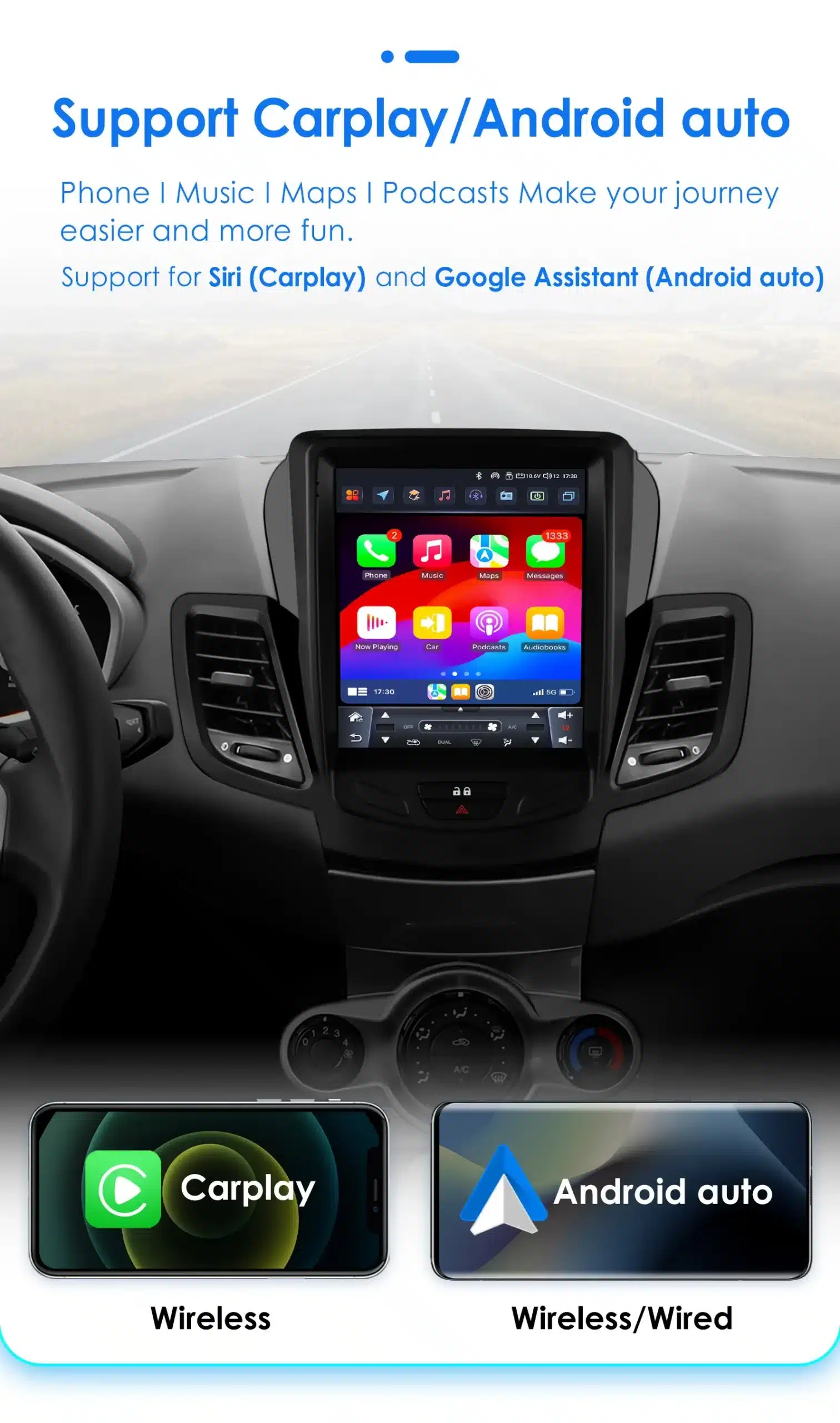 Android autoraadio 2Din Ford Fiesta MK7 2009 - 2016 | kujundav pilt e-kaubamaja pildikogust