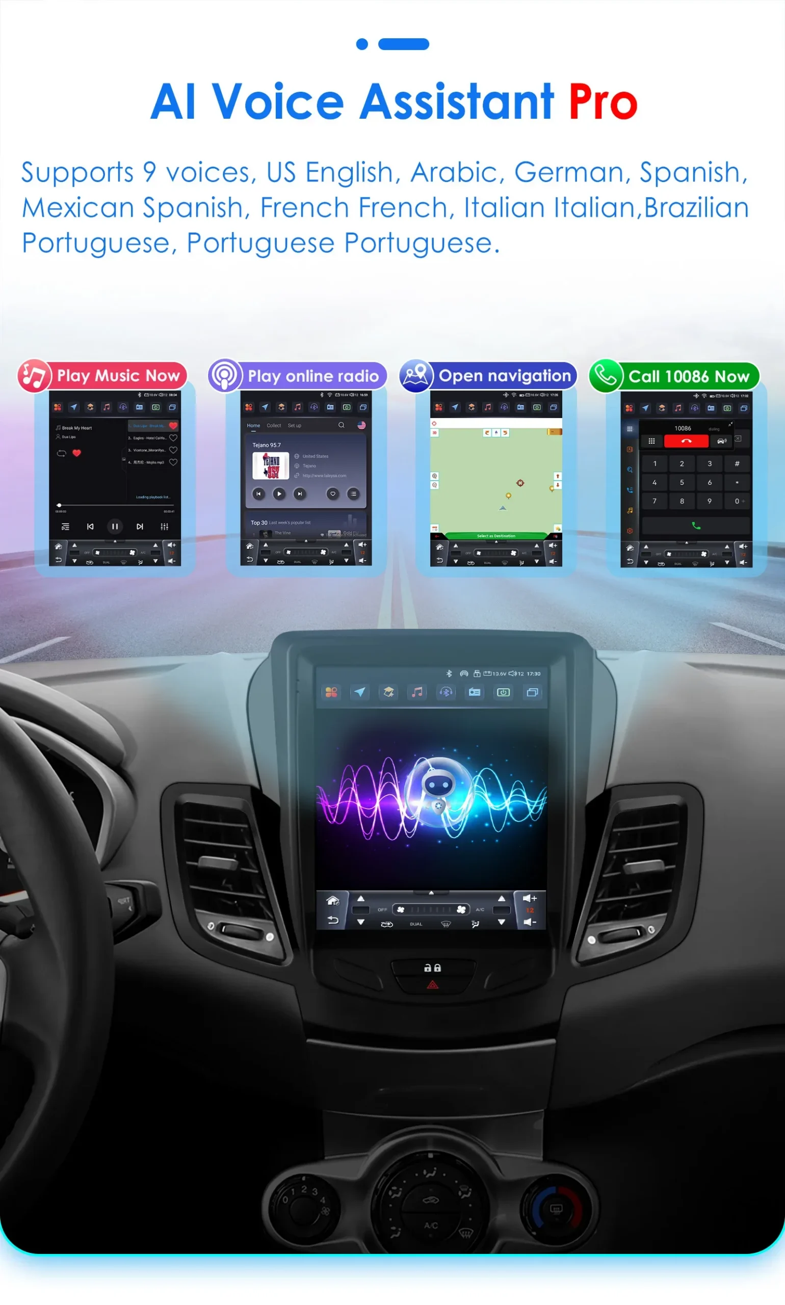 Android autoraadio 2Din Ford Fiesta MK7 2009 - 2016 | kujundav pilt e-kaubamaja pildikogust