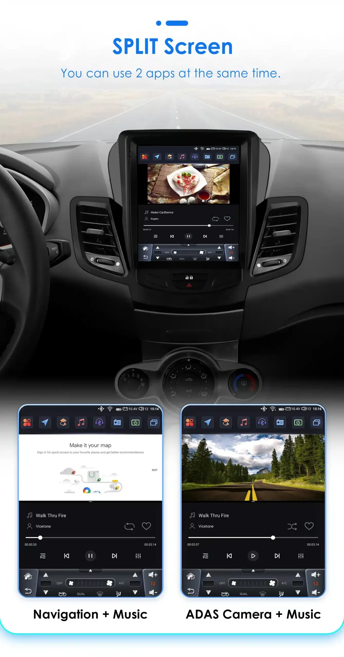 Android autoraadio 2Din Ford Fiesta MK7 2009 - 2016 | kujundav pilt e-kaubamaja pildikogust