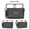 2 Din Android Autoraadio GPS-iga Toyota Land Cruiser Prado | E-pood Tootemaailm 2 Din Android Autoraadio koos GPS-iga, mis sobib Toyota Land Cruiser Pradosse, esitatuna kolme perspektiiviga, sealhulgas esipaneel 10,1-tollise ekraaniga ja hõbedase raamiga.