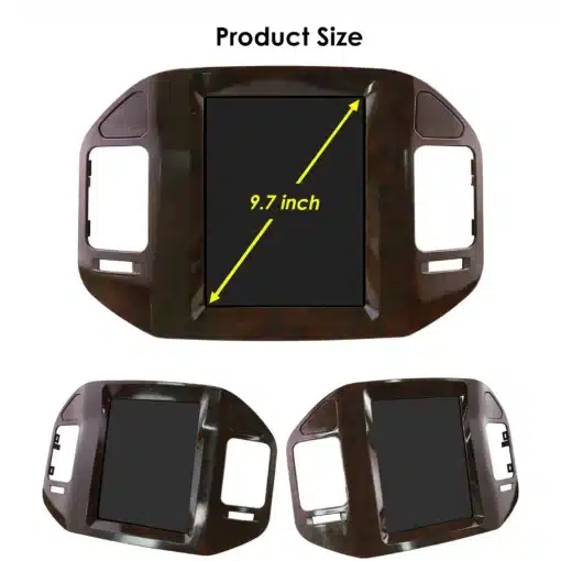 Multimeedia raadio GPS-iga Mitsubishi Pajero 1999-2006, mille puutetundlik ekraan on 9,7 tolli ja asub elegantse tumeda raami sees.