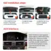 BMW Android autoraadio GPS-iga ja Carplay toega E60 E90 | E-pood Tootemaailm BMW salongi armatuurlaud koos paigaldusprotsessi diagrammiga Android autoraadiole GPS-iga ja Carplay toega E60 E90 mudelitele. Üksikasjalik installeerimisjuhis AUX liidesega.