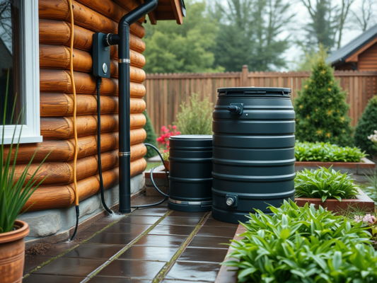 Vihmaveetünn aias maja räästa all