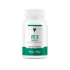 Vitamiinikompleks TREC VIT. B COMPLEX, 60 kapslit valges purgis rohelise etiketiga, sisaldab 11 aktiivset koostisosa, asetatud puhta valge tausta vastu.