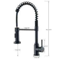 Köögisegisti ühe käepidemega must MY204, elegantse musta viimistlusega ja painduva kõrge kaarega disain, mis sobib igasse kaasaegsesse kööki.