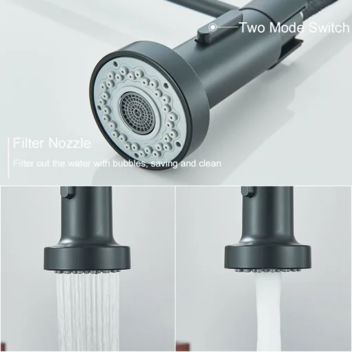 Köögisegisti ühe käepidemega must MY204 | E-pood Tootemaailm Köögisegisti ühe käepidemega must MY204, millel on kaks veerežiimi lülitit ja filterdüüsi detail. Segisti must korpus ja metallist detailid sobivad kaasaegse köögi stiiliga.