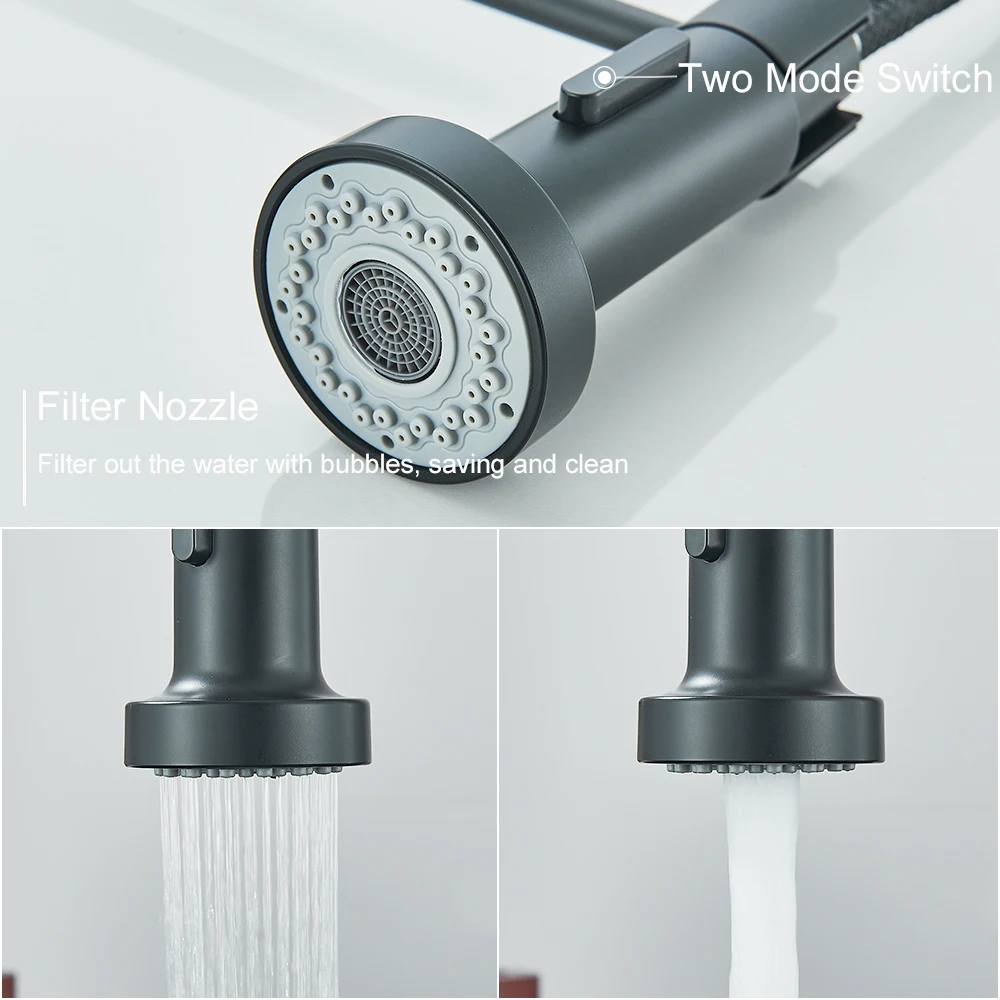 Köögisegisti ühe käepidemega must MY204, millel on kaks veerežiimi ja veefilter, mis loob säästva ja puhta veevoolu. Segisti stiilne must viimistlus sobib igasse kaasaegsesse kööki.