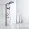 LED dušipaneel veefall, digitaalne ekraan, SPA massaaž | E-pood Tootemaailm Moodne LED dušipaneel veefall, digitaalne ekraan ja SPA massaaž funktsioonidega. Roostevabast terasest korpus valgel plaaditud vannitoa seinal veega kaskaadina langev.
