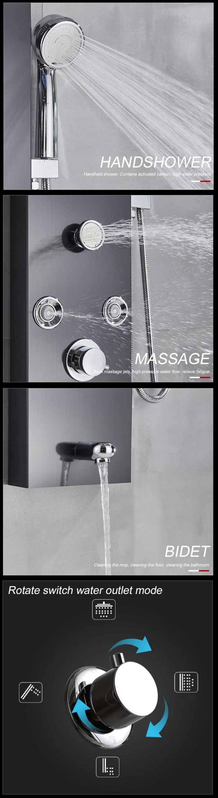 LED dušipaneel veefall, digitaalne ekraan, SPA massaaž | kujundav pilt e-kaubamaja pildikogust