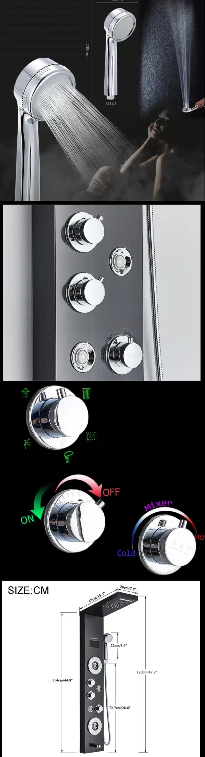 LED dušipaneel veefall, digitaalne ekraan, SPA massaaž | kujundav pilt e-kaubamaja pildikogust