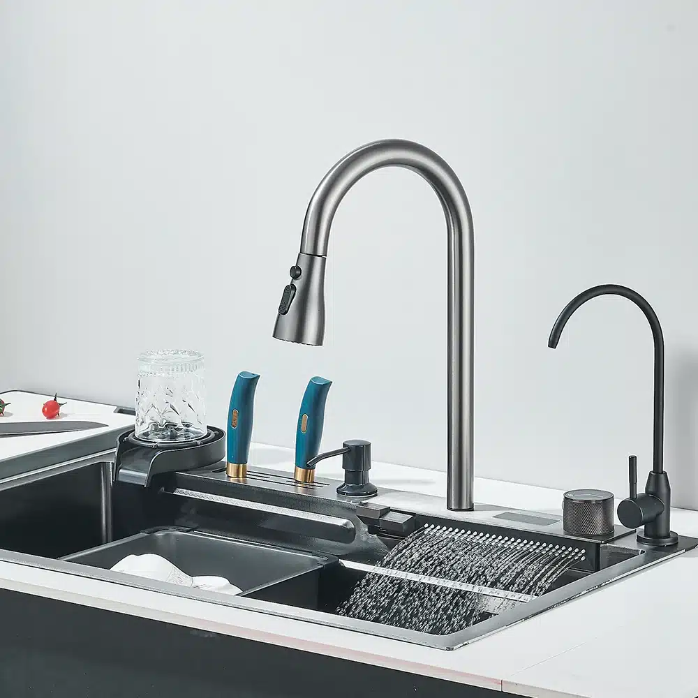 Köögivalamu 304 roostevabast terasest, suur integreeritud kraan | kujundav pilt e-kaubamaja pildikogust