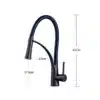 Köögivalamu kraan musta viimistlusega, pööratav väljavool | E-pood Tootemaailm Stiilne köögivalamu kraan, musta viimistlusega, pööratav väljavool ja elegantne disain, sobib kaasaegsesse kööki. Kraan on paigaldatud puhtale valgele köögilettile.