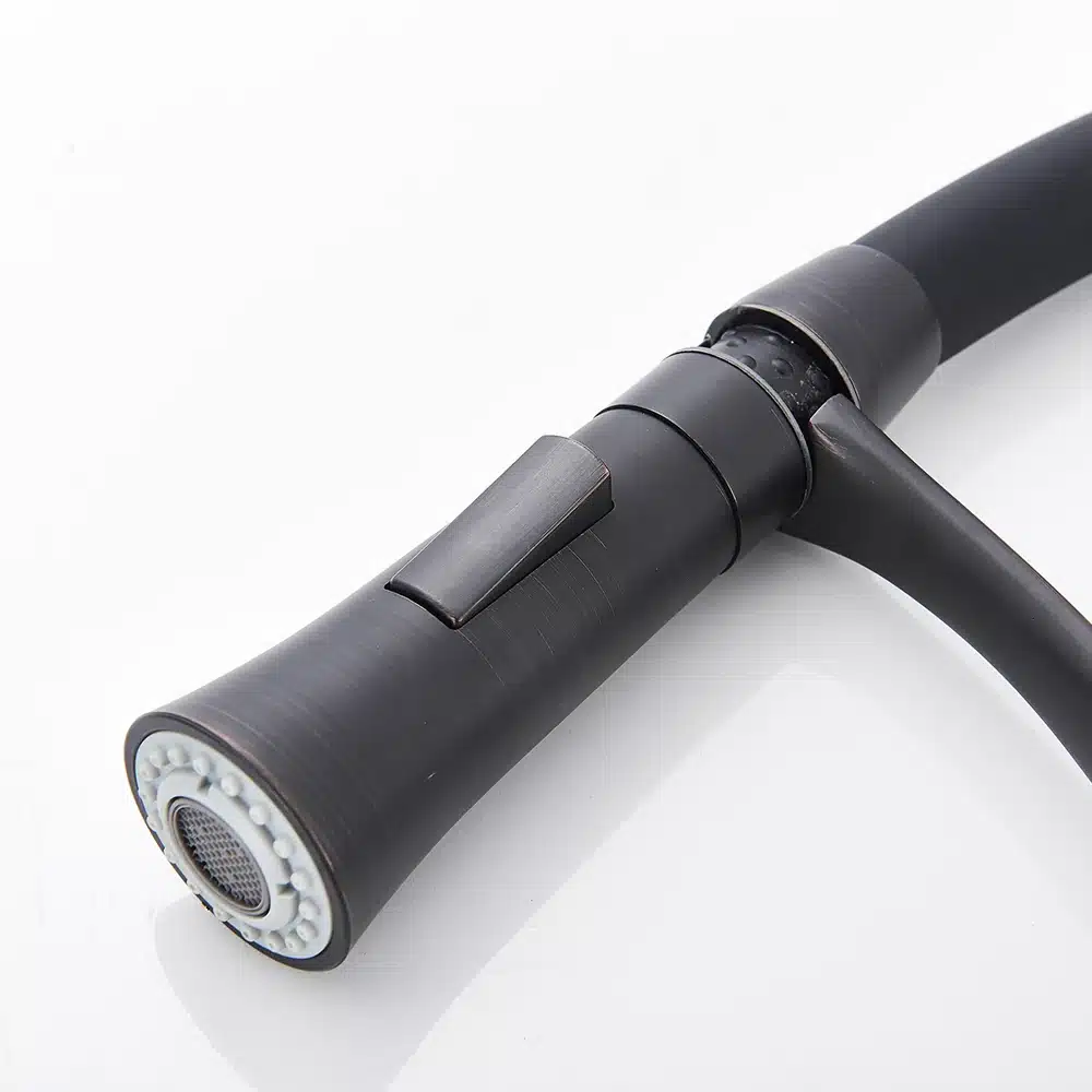 Köögivalamu kraan musta viimistlusega, pööratav väljavool | kujundav pilt e-kaubamaja pildikogust