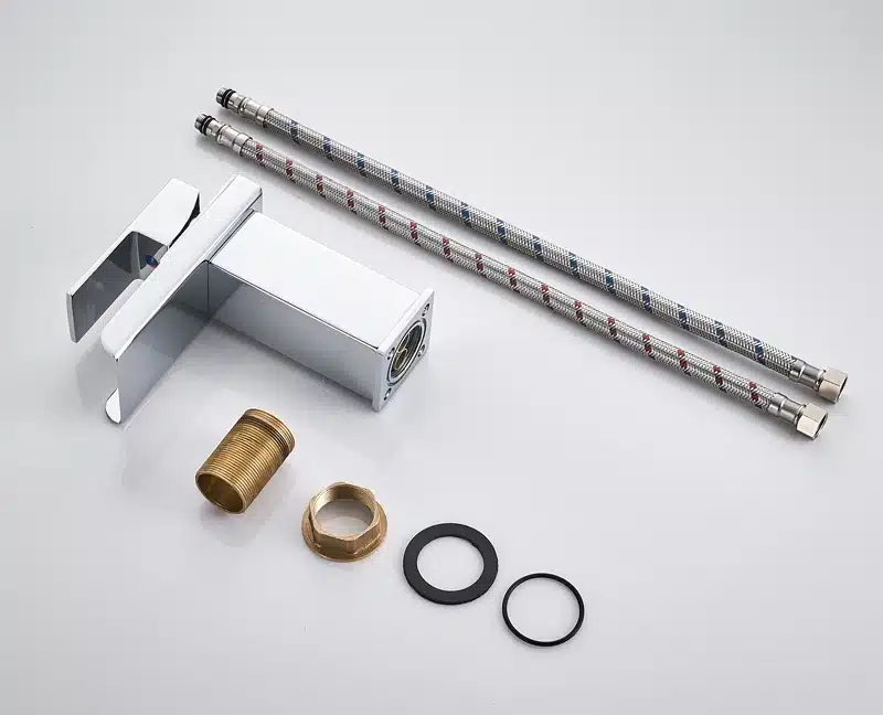 Stiilne vannitoa kraan külma ja sooja veega, musta värvi | kujundav pilt e-kaubamaja pildikogust