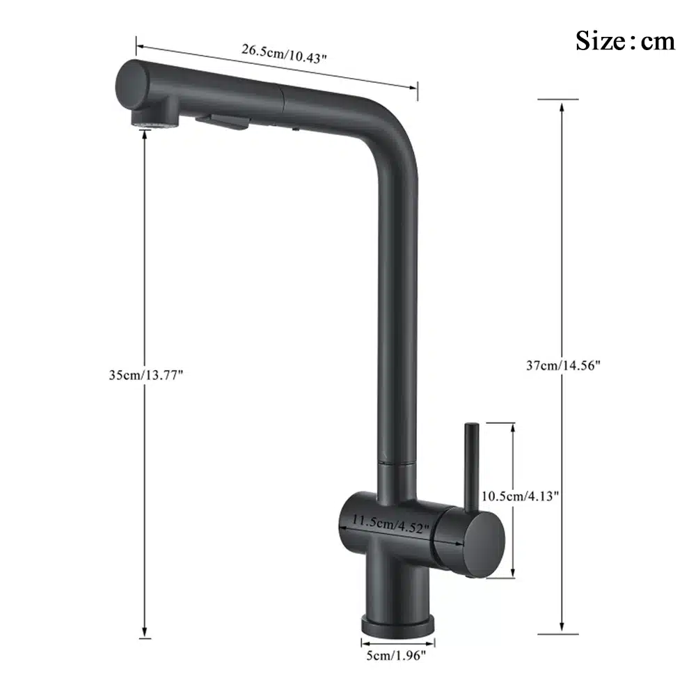 Köögivalamu kraan kõrge rõhuga roostevabast terasest, kuum ja külm vesi | kujundav pilt e-kaubamaja pildikogust