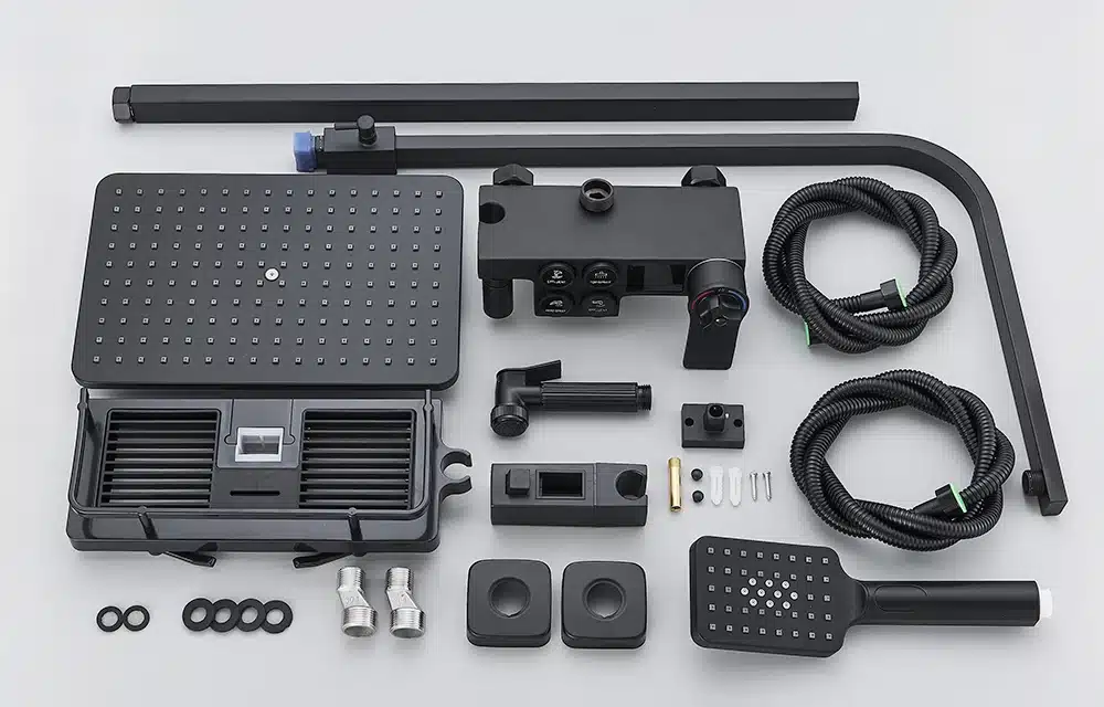 Dušisegisti komplekt LCD temperatuuri näidikuga ja vihmavee dušiga | kujundav pilt e-kaubamaja pildikogust