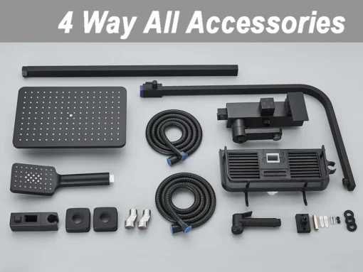 Kroomitud messingist dušisegisti komplekt vihmadušiga | E-pood Tootemaailm Kroomitud messingist dušisegisti komplekt vihmadušiga