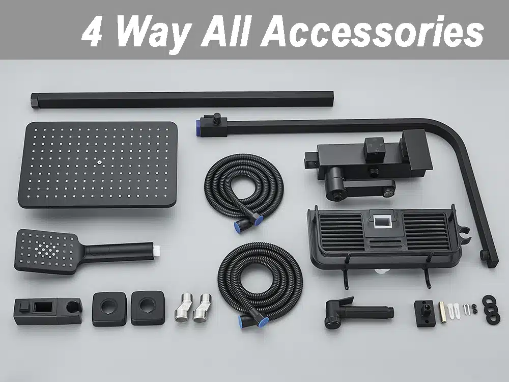 Kroomitud messingist dušisegisti komplekt vihmadušiga | kujundav pilt e-kaubamaja pildikogust