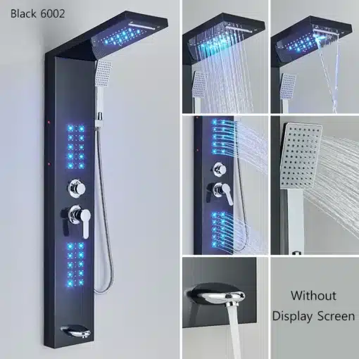 LED dušipaneel veefall ja massaažifunktsioon temperatuuri näidikuga | E-pood Tootemaailm LED dušipaneel veefall ja massaažifunktsioon temperatuuri näidikuga