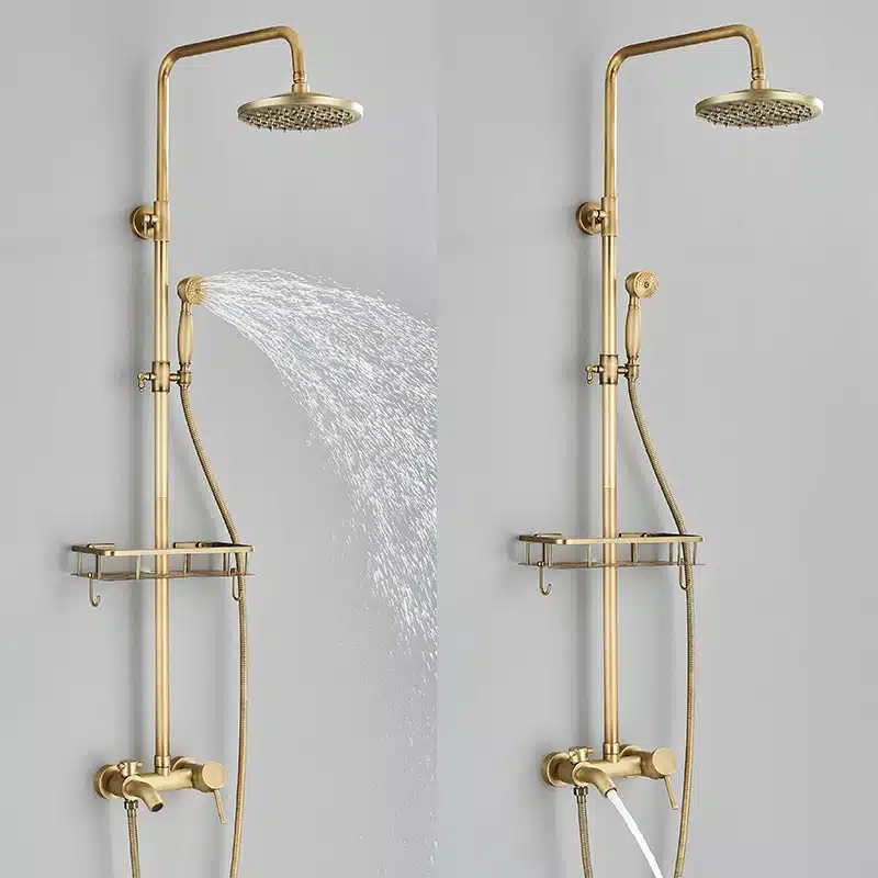 Vana messingist vihmasadu dušikomplekt seinakinnitusega | kujundav pilt e-kaubamaja pildikogust