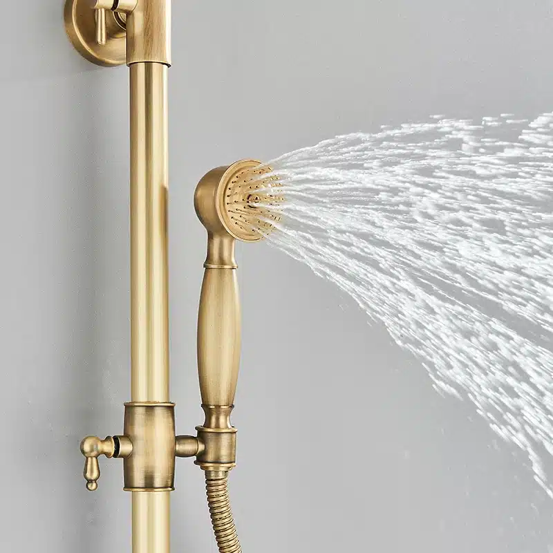 Vana messingist vihmasadu dušikomplekt seinakinnitusega | kujundav pilt e-kaubamaja pildikogust