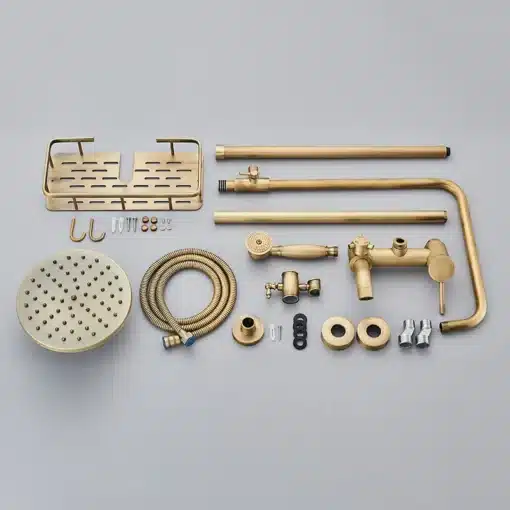 Vana messingist vihmasadu dušikomplekt seinakinnitusega | E-pood Tootemaailm Vana messingist vihmasadu dušikomplekt seinakinnitusega