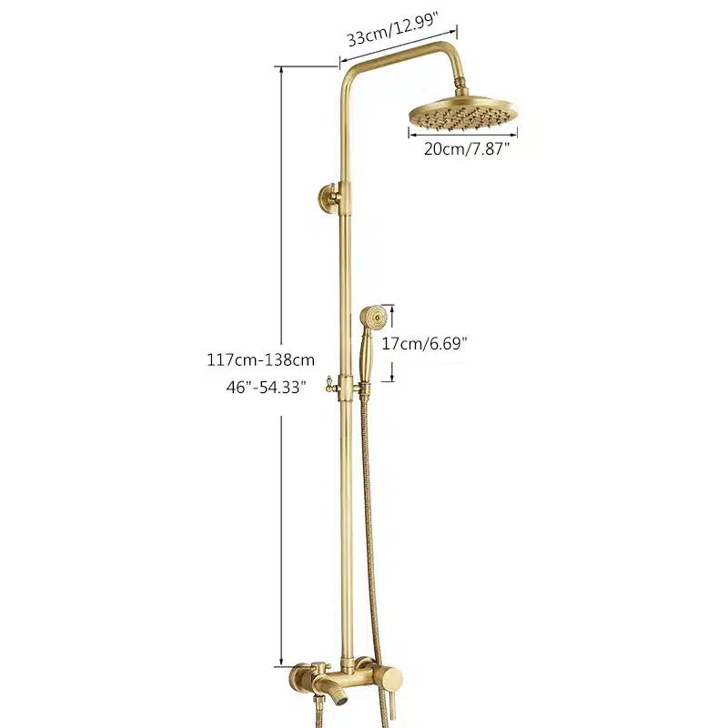 Vana messingist vihmasadu dušikomplekt seinakinnitusega | kujundav pilt e-kaubamaja pildikogust