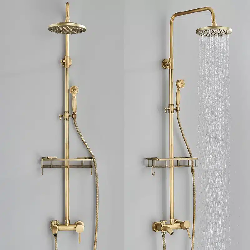 Vana messingist vihmasadu dušikomplekt seinakinnitusega | kujundav pilt e-kaubamaja pildikogust