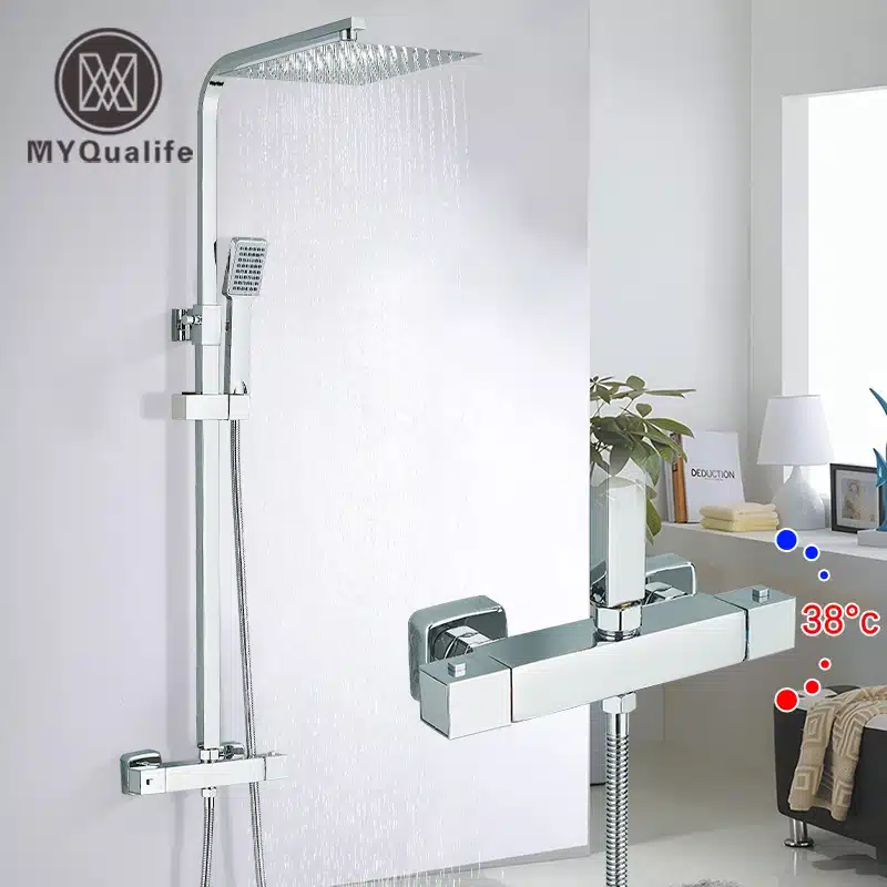 Dušisegisti komplekt kahe käepidemega, roostevaba teras, ultraõhuke dušipea | kujundav pilt e-kaubamaja pildikogust