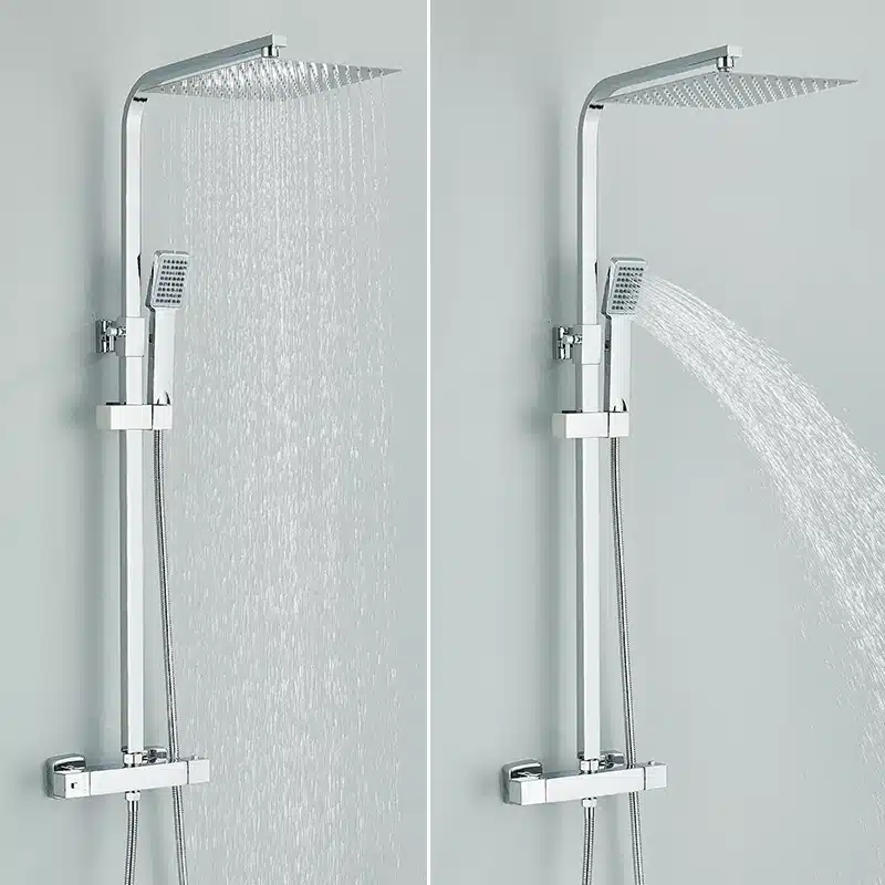 Dušisegisti komplekt kahe käepidemega, roostevaba teras, ultraõhuke dušipea | kujundav pilt e-kaubamaja pildikogust