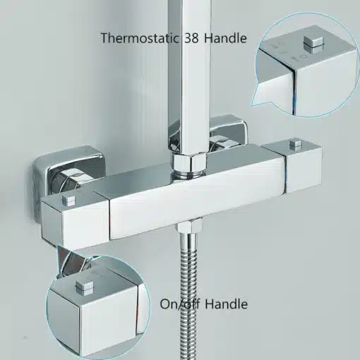 Dušisegisti komplekt kahe käepidemega, roostevaba teras, ultraõhuke dušipea | E-pood Tootemaailm Dušisegisti komplekt, roostevaba terasega, ultraõhuke dušipea ja kaks käepidet kaasaegse vannitoasisustuse taustal.